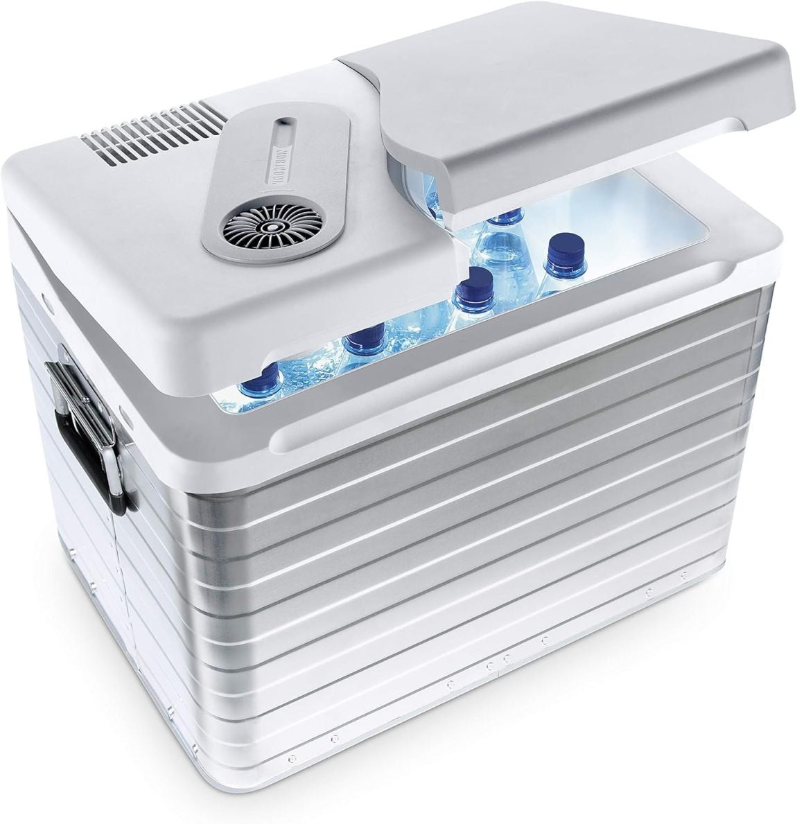 Mobicool Q40 AC/DC Nevera eléctrica portátil de aluminio 39 L – 12/230 V, coche, camión, barco y autocaravana