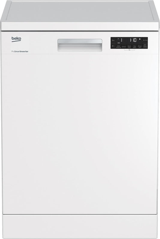 Beko BDFN26420W b300 Lavavajillas de libre instalación/bajo encimera – 14 cubiertos, motor Pro Inverter, TrayWash, HygieneIntense, 6 programas,…