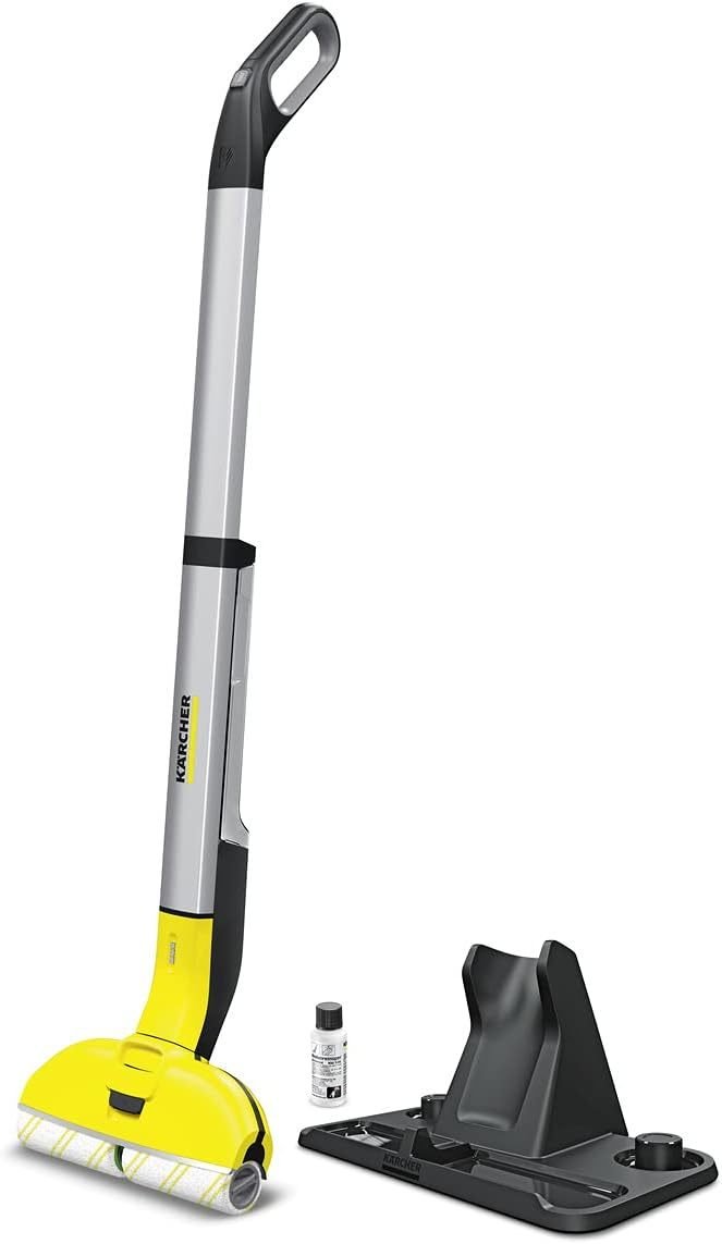 Kärcher EWM 2 Limpiador de suelos eléctrico inalámbrico – 2 rodillos de microfibra giratorios, autonomía aprox. 20 min, hasta aprox. 60 m² por…