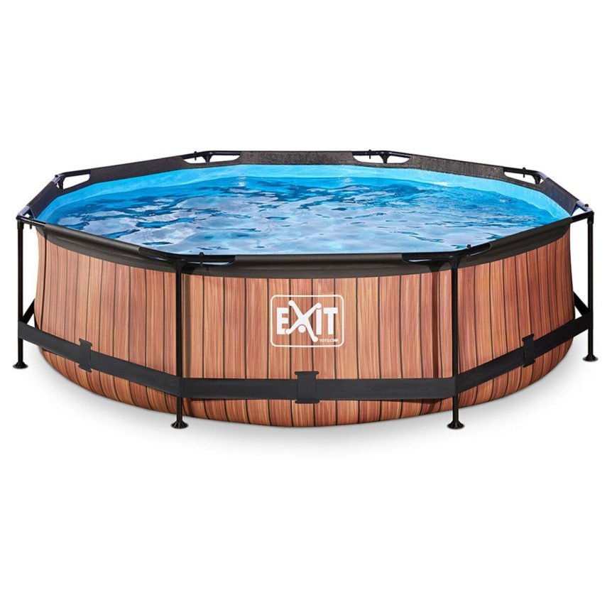EXIT Toys Wood Pool Piscina tubular Ø 300 × 76 cm, marrón – Artículo de segunda selección, como nueva