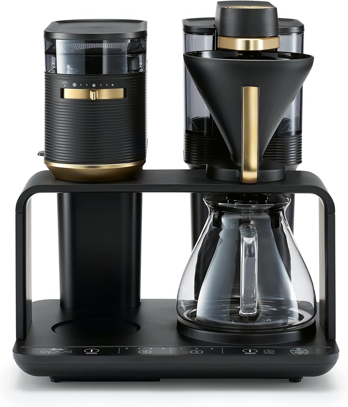 Melitta EPOS Cafetera con molinillo, negro/plateado