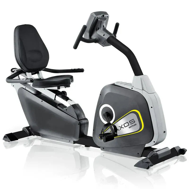 Kettler Bicicleta estática semireclinada Axos Cycle R – Entrenamiento de resistencia cómodo en casa