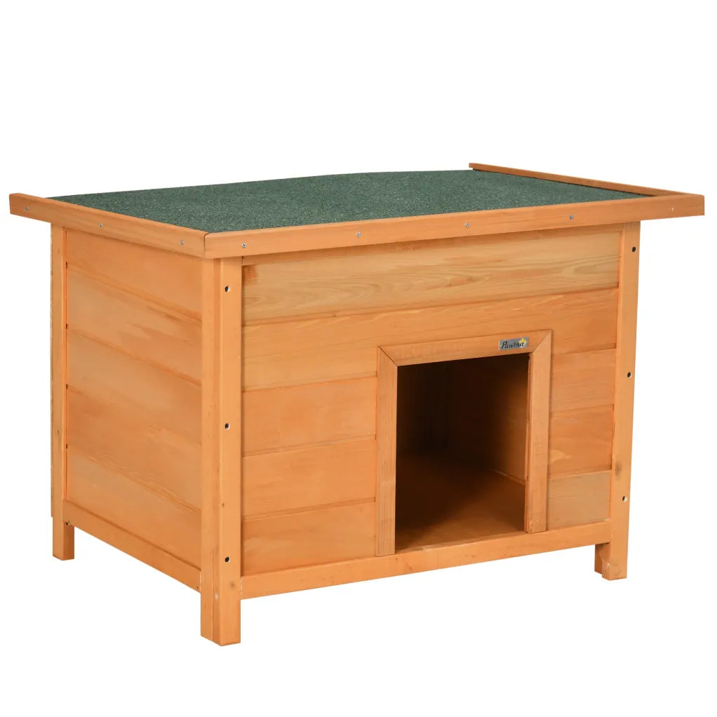PawHut Caseta para perros estilo chalet de abeto – Techo abatible