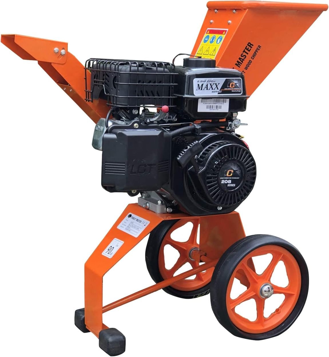 Biotrituradora de jardín de gasolina 6 CV – Motor de 4 tiempos 208 cm³ para ramas, hojas y madera, trituradora de tambor