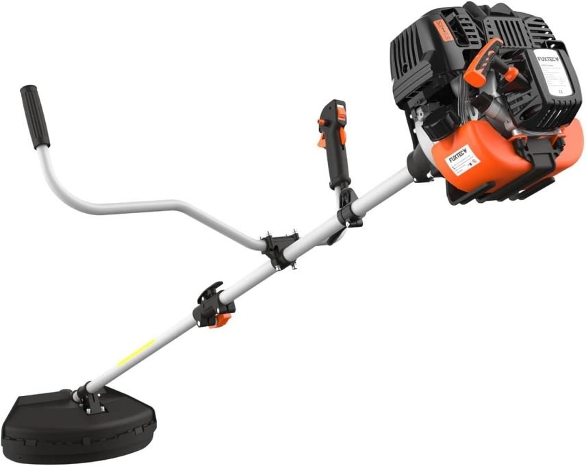 FUXTEC FX-4MS131 Desbrozadora de gasolina – Motor 4 tiempos, diámetro 320 mm, empuñadura doble ergonómica, parada de emergencia, ligera, arnés…