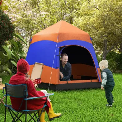 Outsunny Tienda de campaña Quick-Up para 4 a 6 personas, doble capa, exterior