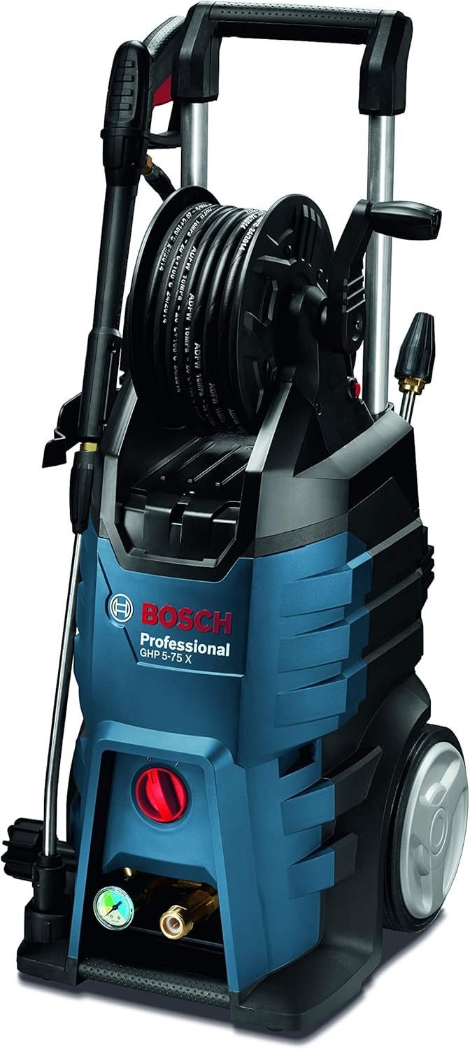 Bosch Professional GHP 5-75 X Hidrolimpiadora – Hasta 185 bar, 2600 W, pistola Bosch, boquilla rotativa y lanza 3 en 1 regulable