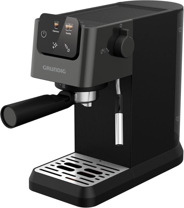 GRUNDIG KSM 5330 Cafetera espresso con portafiltro – Depósito de leche integrado, 1628 W, bomba de 15 bar, doble boquilla, pantalla táctil a…