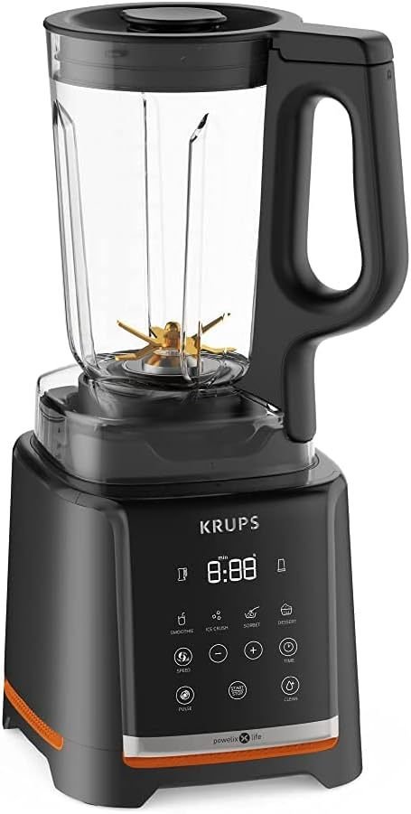 Krups InfinyMix KB9158 Batidora de alta velocidad – 1600 W, 5 programas automáticos + manual, jarra Tritan, recetario, smoothies/batidos/hielo…