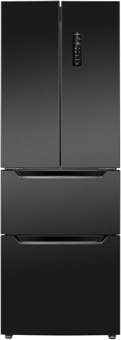 Bomann Frigorífico-congelador 320 L No Frost, altura 186 cm, 39 dB, MultiAirflow, modelo KG 7361 negro/acero inoxidable