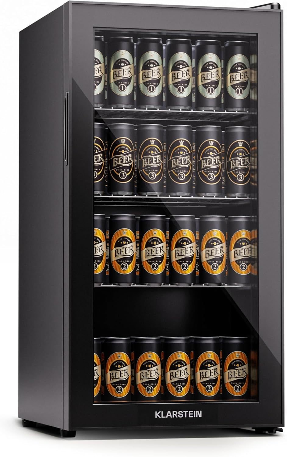 Klarstein Mini frigorífico 80 L con puerta de vidrio – Estantes regulables, silencioso, para interior/exterior