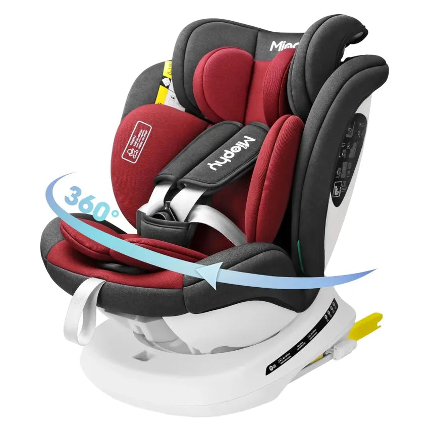 Miophy Silla de coche i-Size giratoria 360° – Grupo 0+/1/2/3, 0–12 años, 40–150 cm, ISOFIX