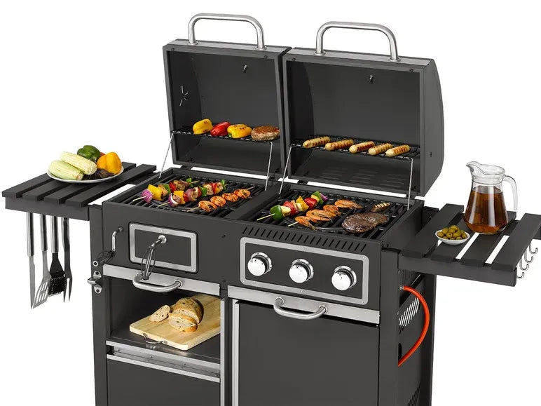 tepro Toronto Barbacoa combinada carbón/gas – Cocción versátil a gas y carbón