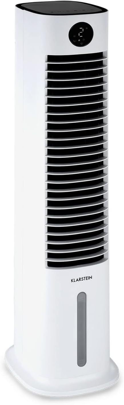 Klarstein Enfriador de aire por agua 5 en 1 – Enfriamiento evaporativo, humidificador, ventilador y purificador, control mediante aplicación, 80…