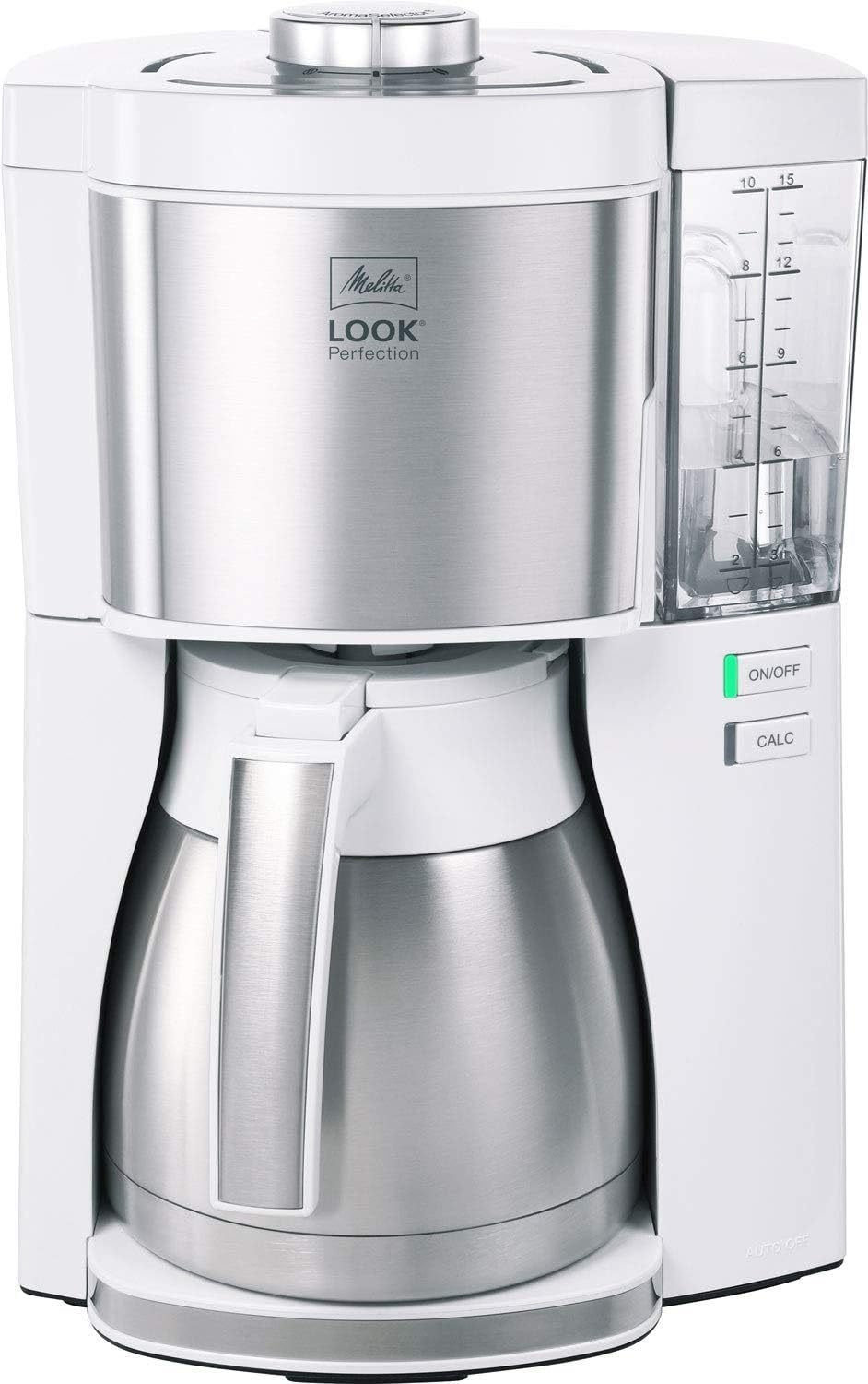 Melitta Look Perfection Cafetera de filtro con jarra térmica – Antigoteo, 10 tazas, negro, 1025-16