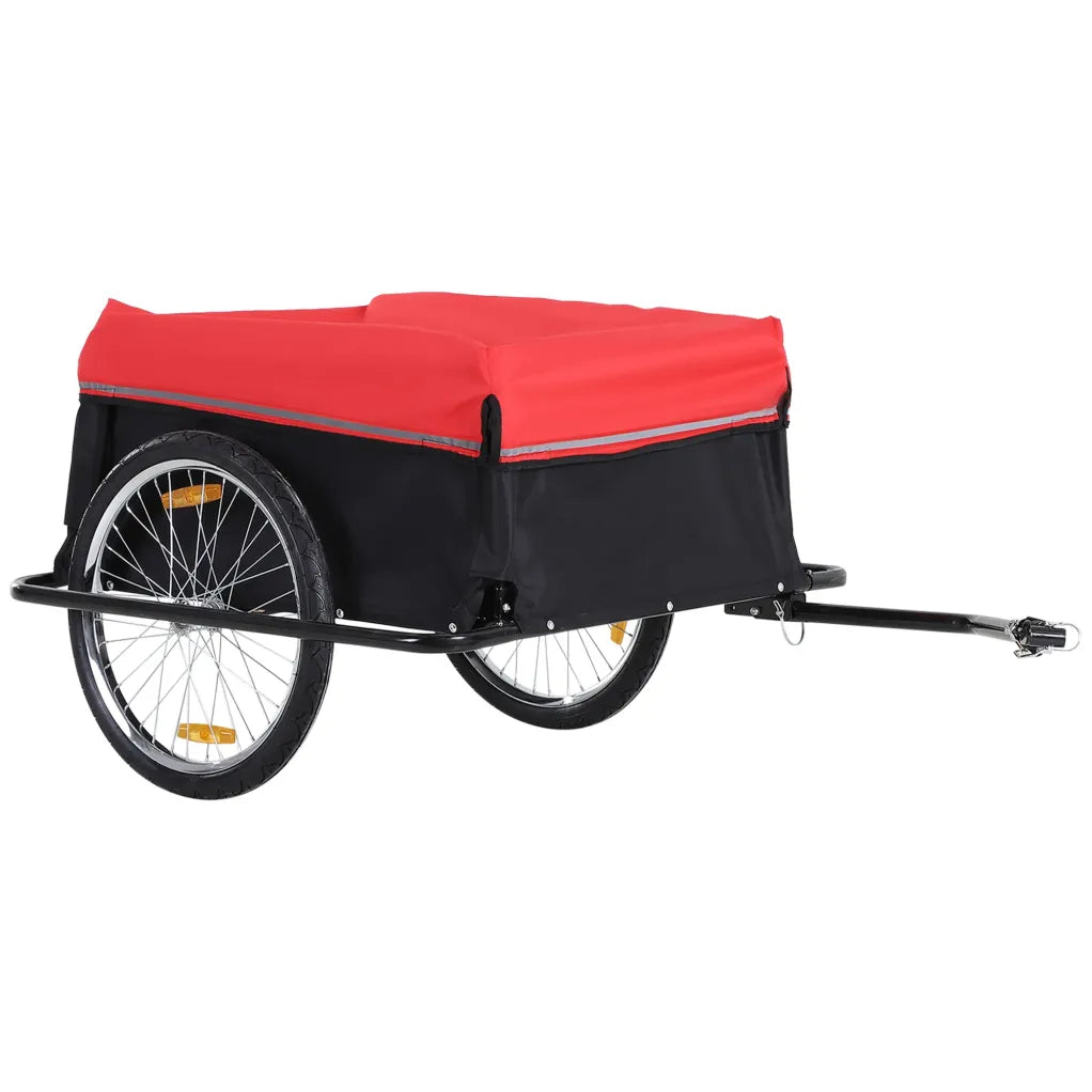 HOMCOM Remolque de bicicleta de carga plegable con gran caja de transporte