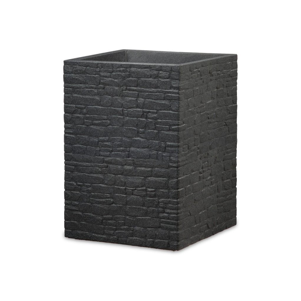 Scheurich Muretto Maceta alta cuadrada de plástico, Stony Black, H 54 cm – Artículo de segunda selección, como nueva