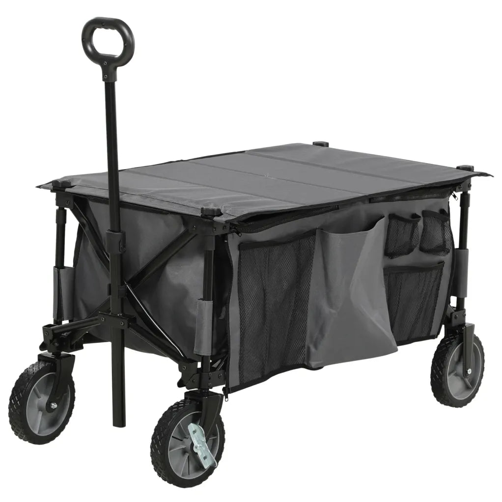 Outsunny Carro de transporte plegable y regulable en altura