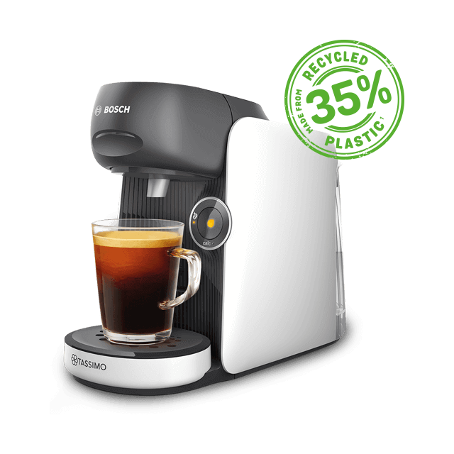 Finesse Friendly Black-White Cafetera de cápsulas – Compacta, blanco y negro, fácil de usar para un café rápido