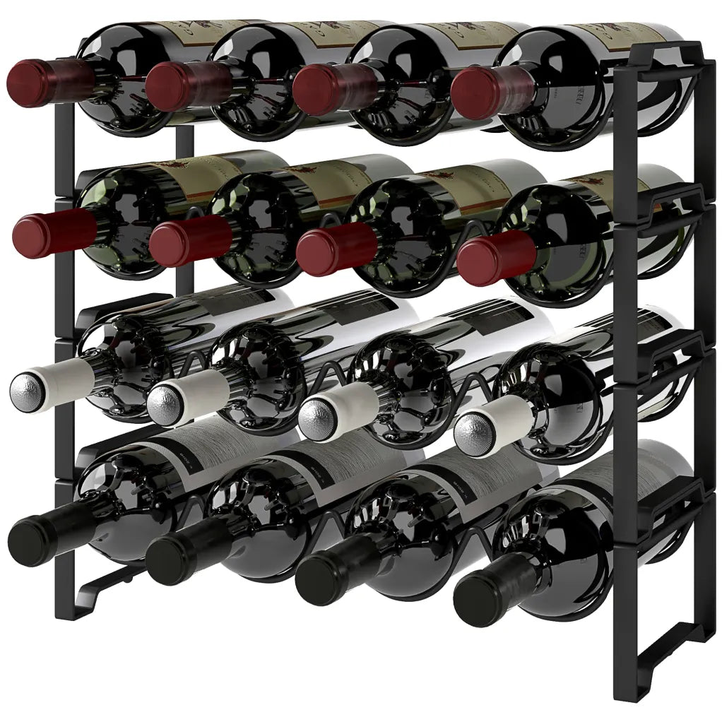 HOMCOM Botellero ondulado apilable para 16 botellas