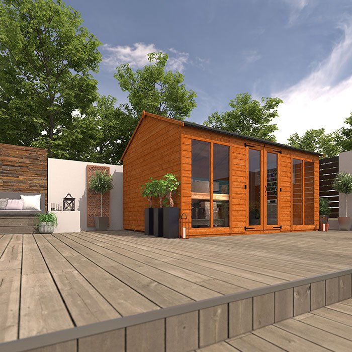 Tiger Retreat Contemporary Summerhouse – Pabellón de jardín moderno de madera para relajación y usos versátiles