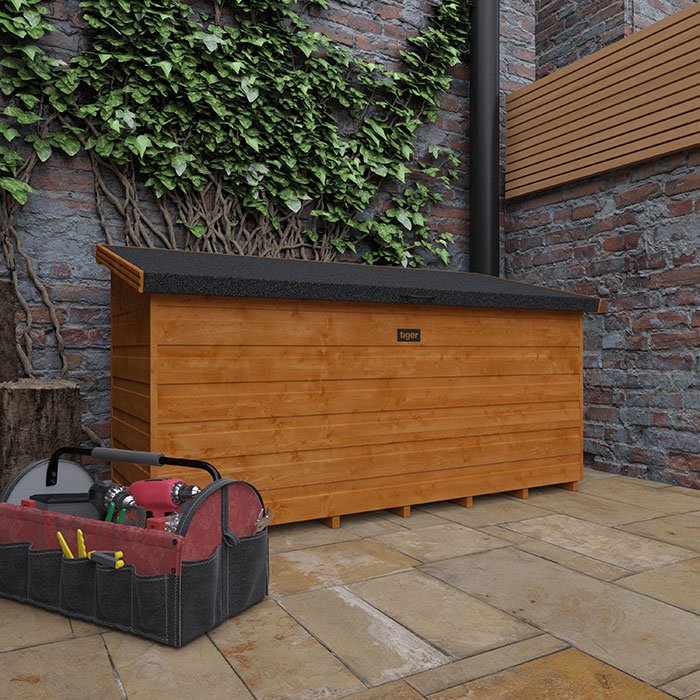 Tiger Caja de herramientas de madera – Caja de almacenamiento robusta para herramientas, jardinería y bricolaje