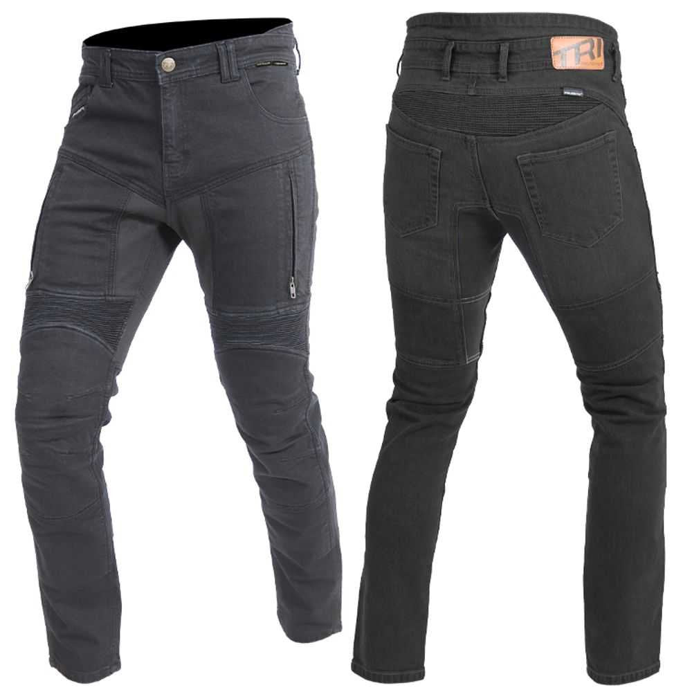 Trilobite Parado Monolayer Vaqueros de moto para hombre negros – Corte Slim, protección CE AAA, tecnología Kevlar