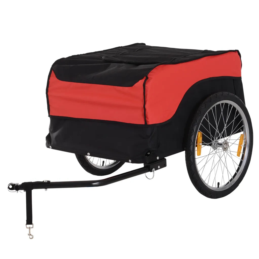 HOMCOM Remolque de bicicleta de carga plegable con gran caja de transporte